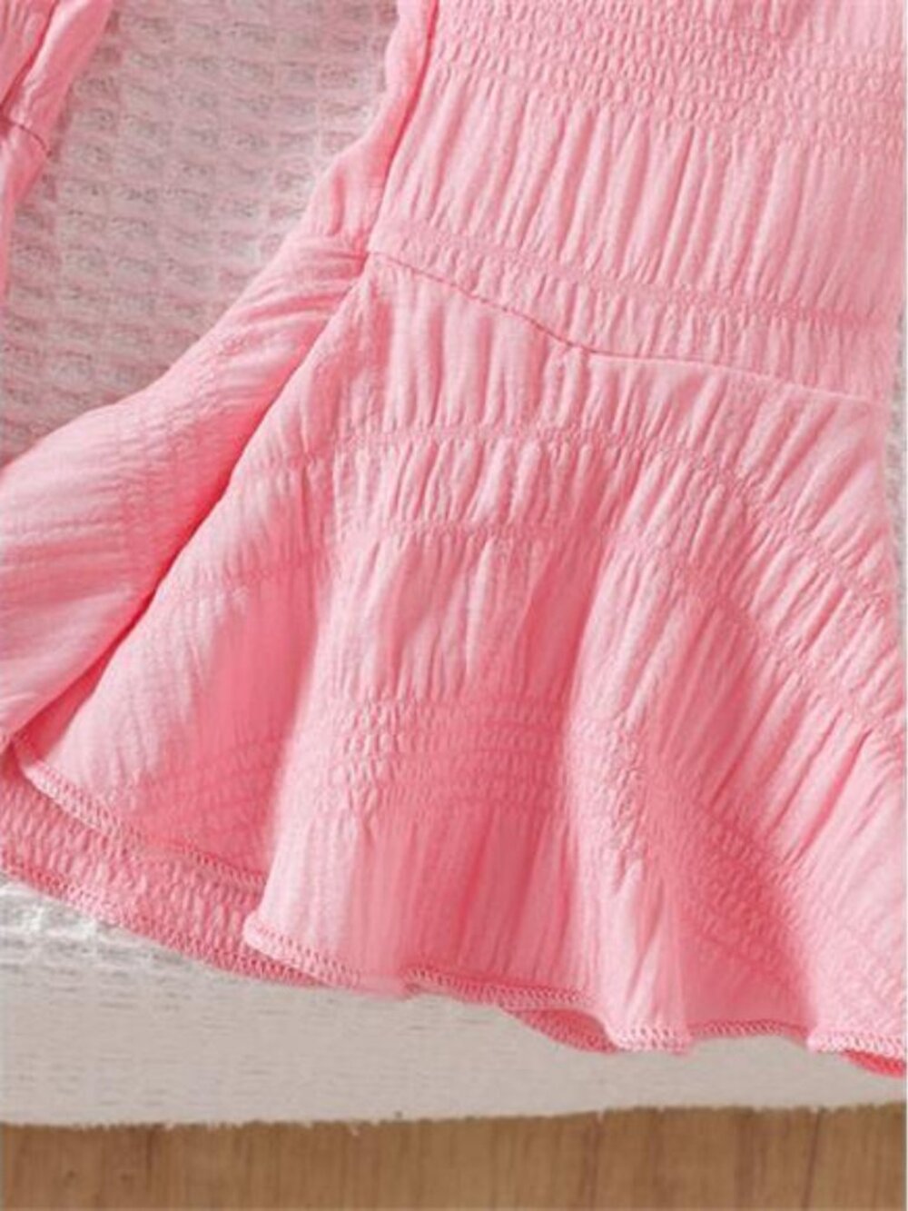 Children's Ruffled Trim Textured Top and Pants Set - Picture 4 of 8